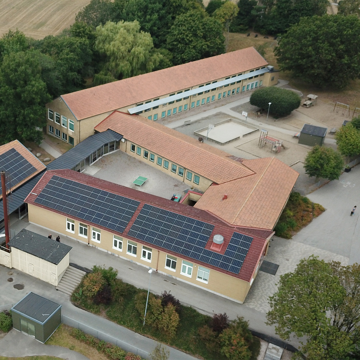 Lövestad skola från ovan